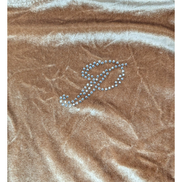 Victorias Secret Pink Velour Tracksuit Womens Medium Gold Sequin Y2K Lounge Set - Picture 13 of 16